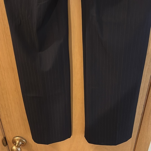 Express Women’s Editor Original Flare Pinstripe Pants New Navy Blue Size 6 - Picture 11 of 15